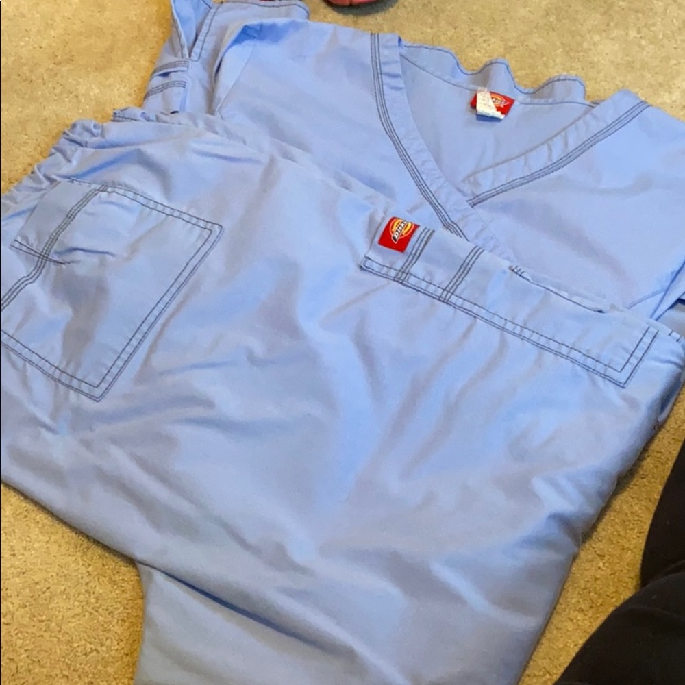 Light blue scrub top and bottom